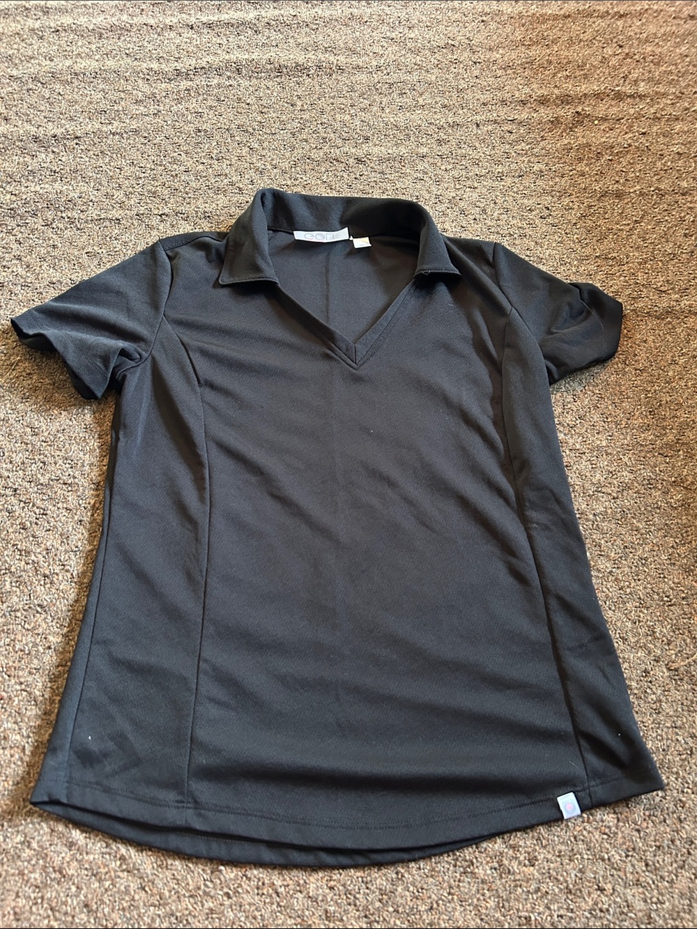 Women’s Short Sleeve V-Neck Polo Tee - Black